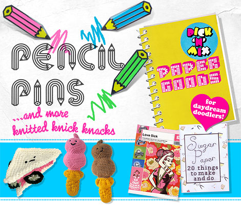 Lady Luck Rules OK presents pencil pins - cute pencil brooches for secret stationery stashers